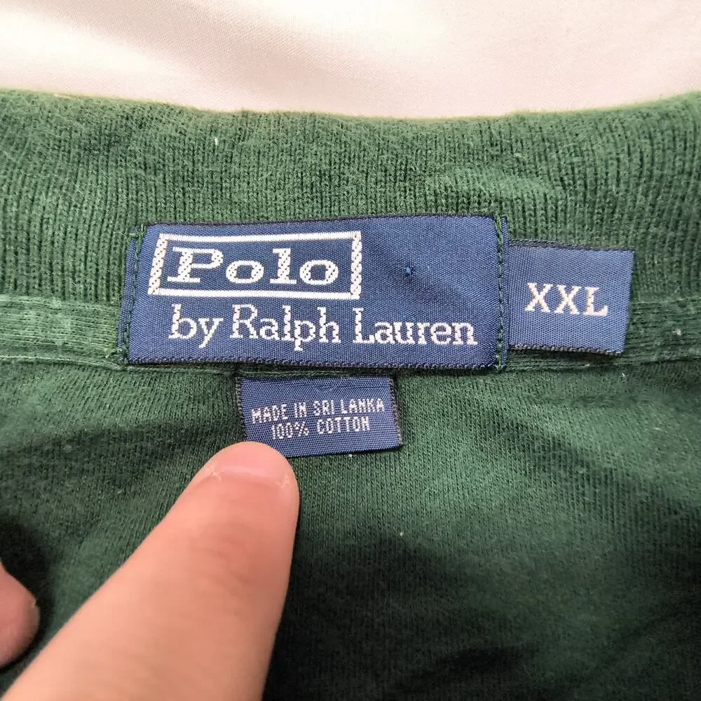 Polo by Ralph Lauren Short Sleeve Collared Polo Shirt Mens Size 2XL Green Red